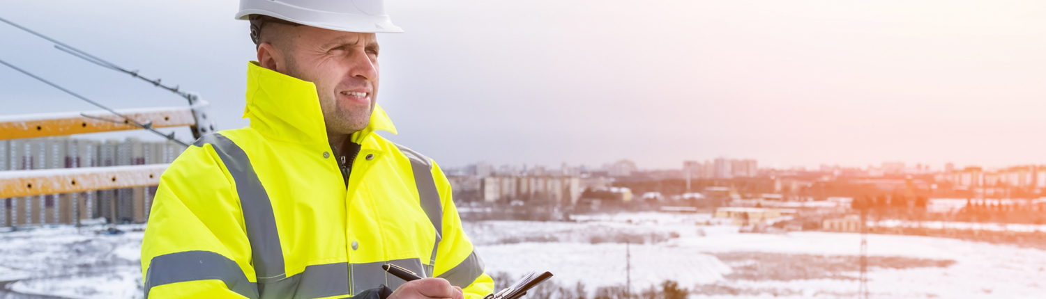 Contractor during a winter construction project