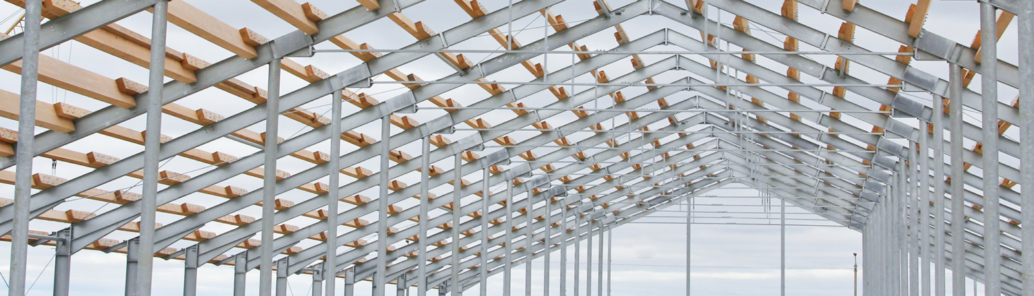 Inside view of an agricultural construction building project