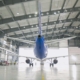 Image of a pre-engineered metal aviation hangar.