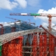 Image of a pre-engineered steel structure being constructed.