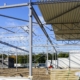 Image of a pre-engineered metal structure being built up