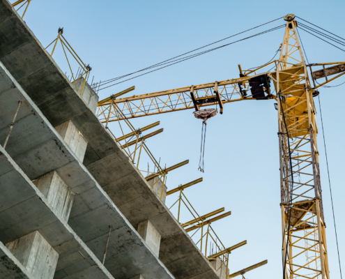 Building under construction and crane_