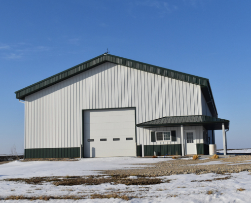 Metal Farm Building white