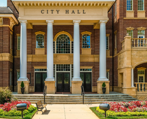 Columns on City Hall Built in 2007